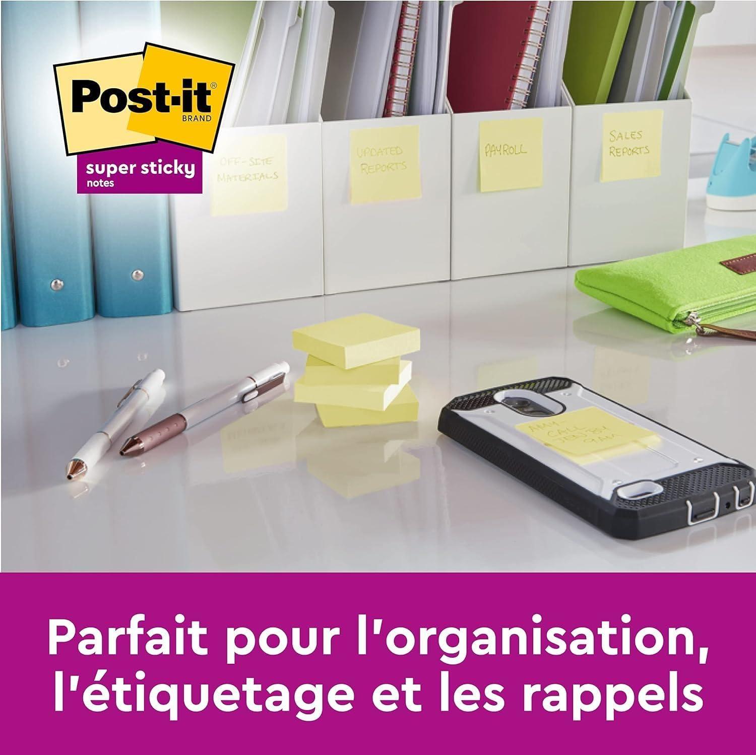 imagePostit Notes Autocollantes Pack Promo de 16 Blocs 4 GRATUITS 100 Feuilles par Bloc 76 mm x 127 mm Jaune Pastel Feuillets Adhsifs pour Prise de Notes Listes de Tches et RappelsNote large classique