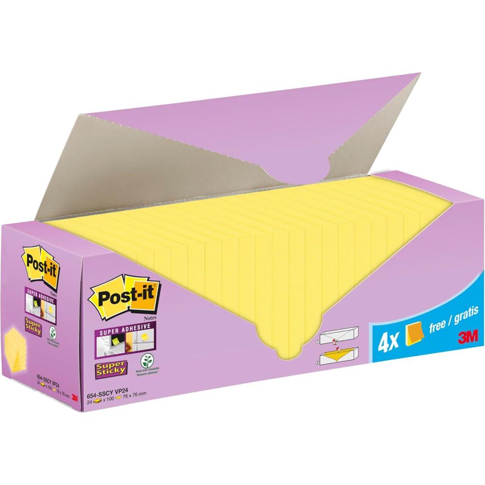 imagePostit Notes Autocollantes Pack Promo 18 Blocs 6 GRATUITS 100 Feuilles par Bloc 76 mm x 76 mm Jaune Pastel Feuillets Adhsifs pour Prise de Notes Listes de Tches et Rappels81 x 81 mm