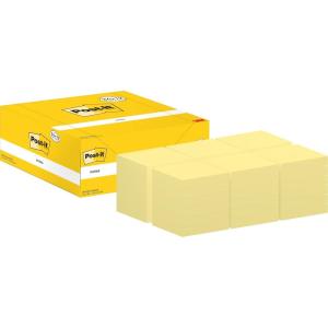 Post-it Notes Autocollantes, Pack Promo de 24 Blocs + 12 GRATUITS, 100 Feuilles par Bloc, 76 mm x 76 mm, Jaune Pastel – Feuillets Adhésifs pour Prise de Notes, Listes de Tâches et Rappels(156 x 182 mm)