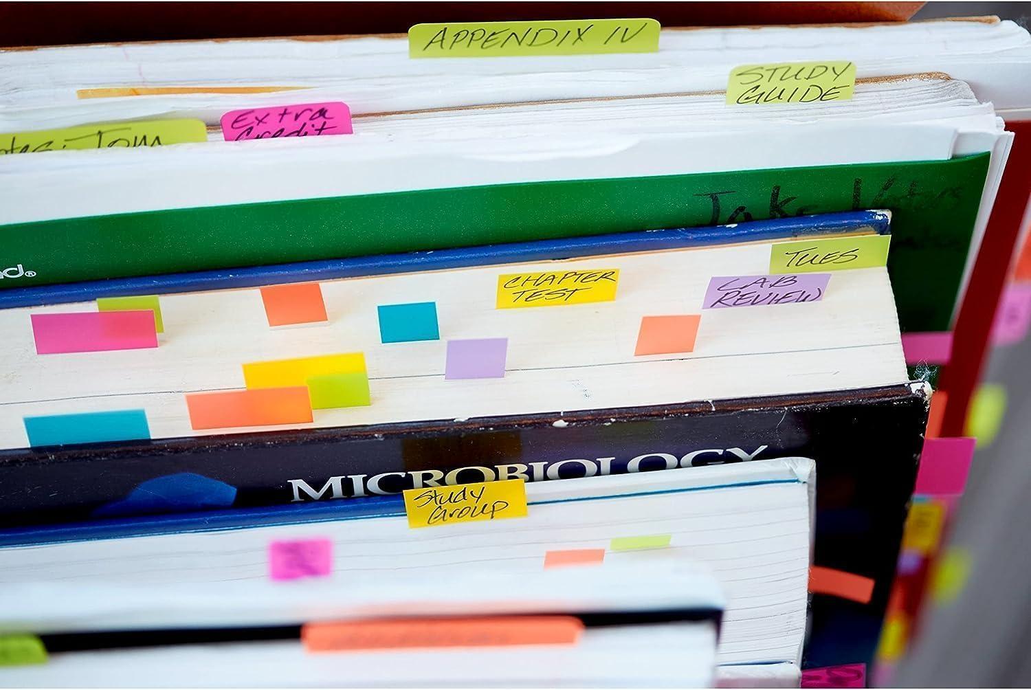 imagePostit MarquePages Petit Couleurs Translucides 119 mm x 432 mm Pack Promotionnel 35 MarquePagesDvidoir 3 Dvidoirs 1 GRATUITS Marquepages Adhsifs pour Documents et Annotations3 1 pice