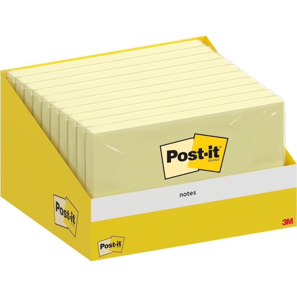 imagePostit Notes Autocollantes Jaune Canari 10 Blocs 100 Feuilles par Bloc 76 mm x 127 mm Paquet de Carton 100 PEFC  Feuillets Adhsifs pour Prise de Notes Listes de Tches et Rappels