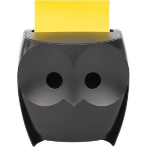 Dévidoir Z-Notes Post-it, Hibou, Noir + Z-Notes Post-it Super Sticky, 45 Feuilles/Bloc, 2 Blocs/Paquet