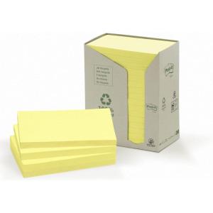 Post-it Notes Autocollantes, Recyclés – 16 Blocs, 100 Feuilles par Bloc, 76 mm x 76 mm – Feuillets Adhésifs pour Prise de Notes, Listes de Tâches et Rappels, Fabriqués à partir de Papier 100% Recyclé(76×127 mm)
