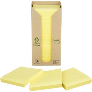 Post-it Notes Autocollantes, Recyclés – 16 Blocs, 100 Feuilles par Bloc, 76 mm x 76 mm – Feuillets Adhésifs pour Prise de Notes, Listes de Tâches et Rappels, Fabriqués à partir de Papier 100% Recyclé(76×76 mm)
